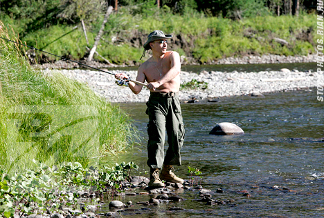 Владимир Путин на рыбалке