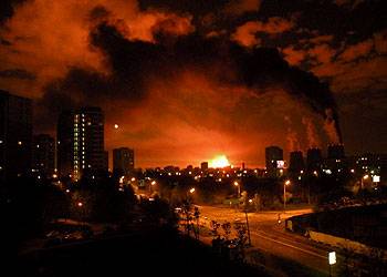 Разрыв газопровода в Москве